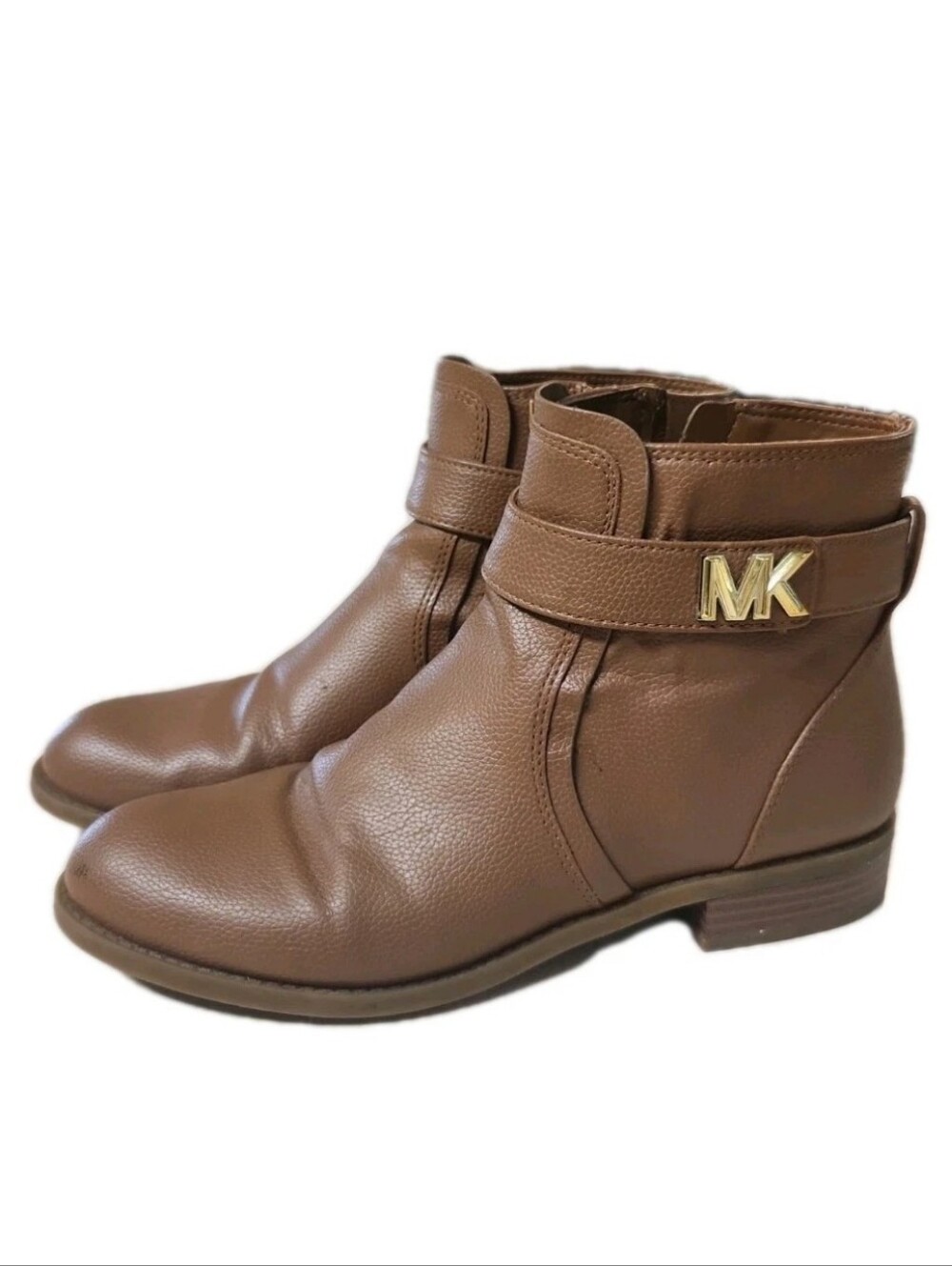 MICHAEL MICHAEL KORS Jilly Faux Pebbled Leather Ankle Boot 7.5US Luggage